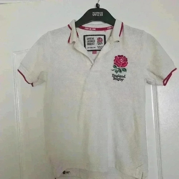 Vintage kids white England rugby shirt size  6-8 years - Picture 2 of 7
